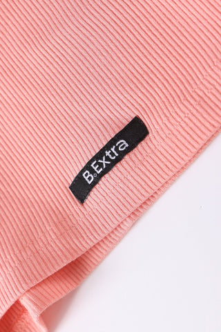 Ribbed Crop Top - Neon Coral