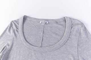 Skin Rib Top- Heather Grey