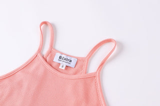 Ribbed Crop Top - Neon Coral
