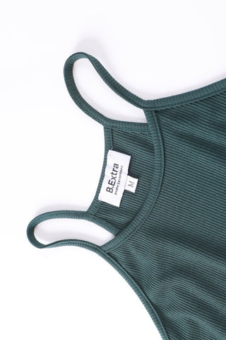 Ribbed Crop Top - Enchanted Green