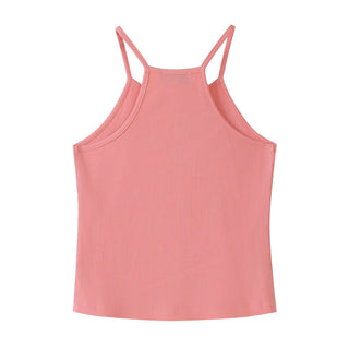 Ribbed Crop Top - Neon Coral