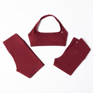 Clean Cut Halter Bra - Burnt Fig