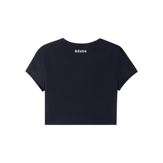 Cropped Fit Tee - Black